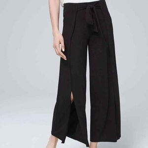 WHBM Slub Knit Tie-Front Wide-Leg Crops